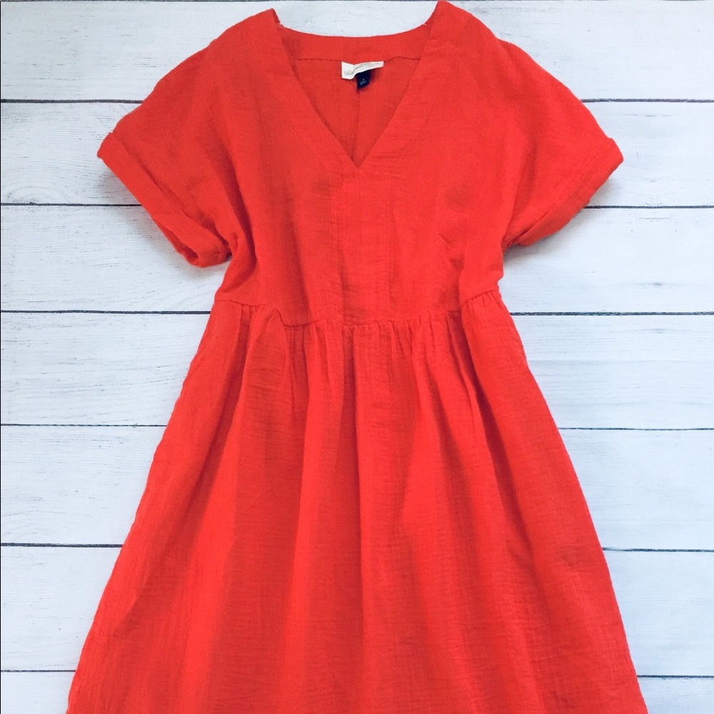Universal Thread Coral Red Cotton Flare Dress S